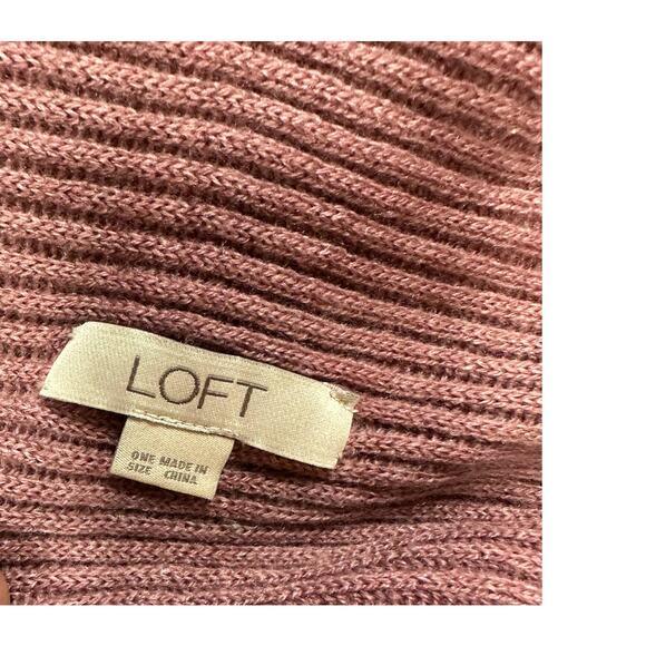 LOFT One Size Dusty Rose Pink Sweater Long Open Front Cardigan Sweater Vest - Picture 3 of 7